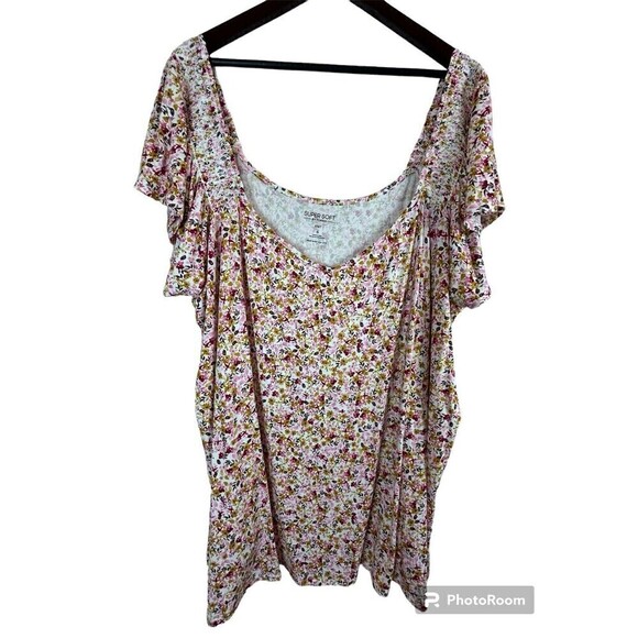 Torrid Women Pink Size 6 Blouse Flutter Sleeve Off Shoulder Peasant Knit Top H3 - Picture 1 of 8